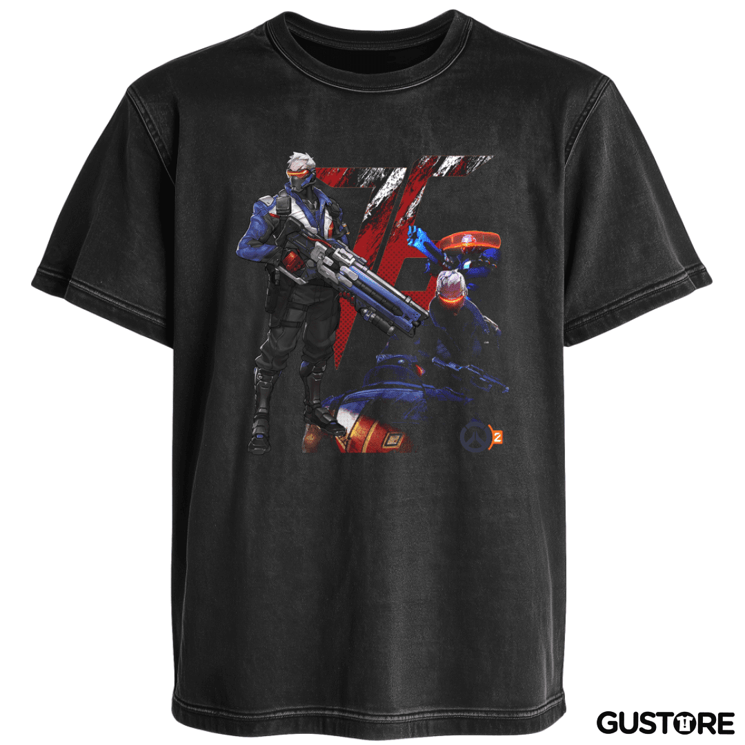 Polera desgastada Soldier 76