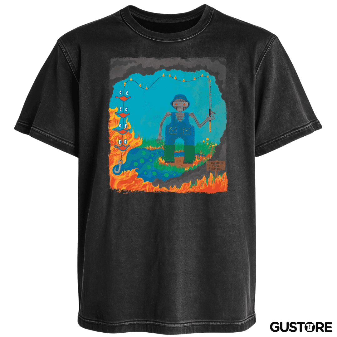 Polera desgastada Fishing for Fishies