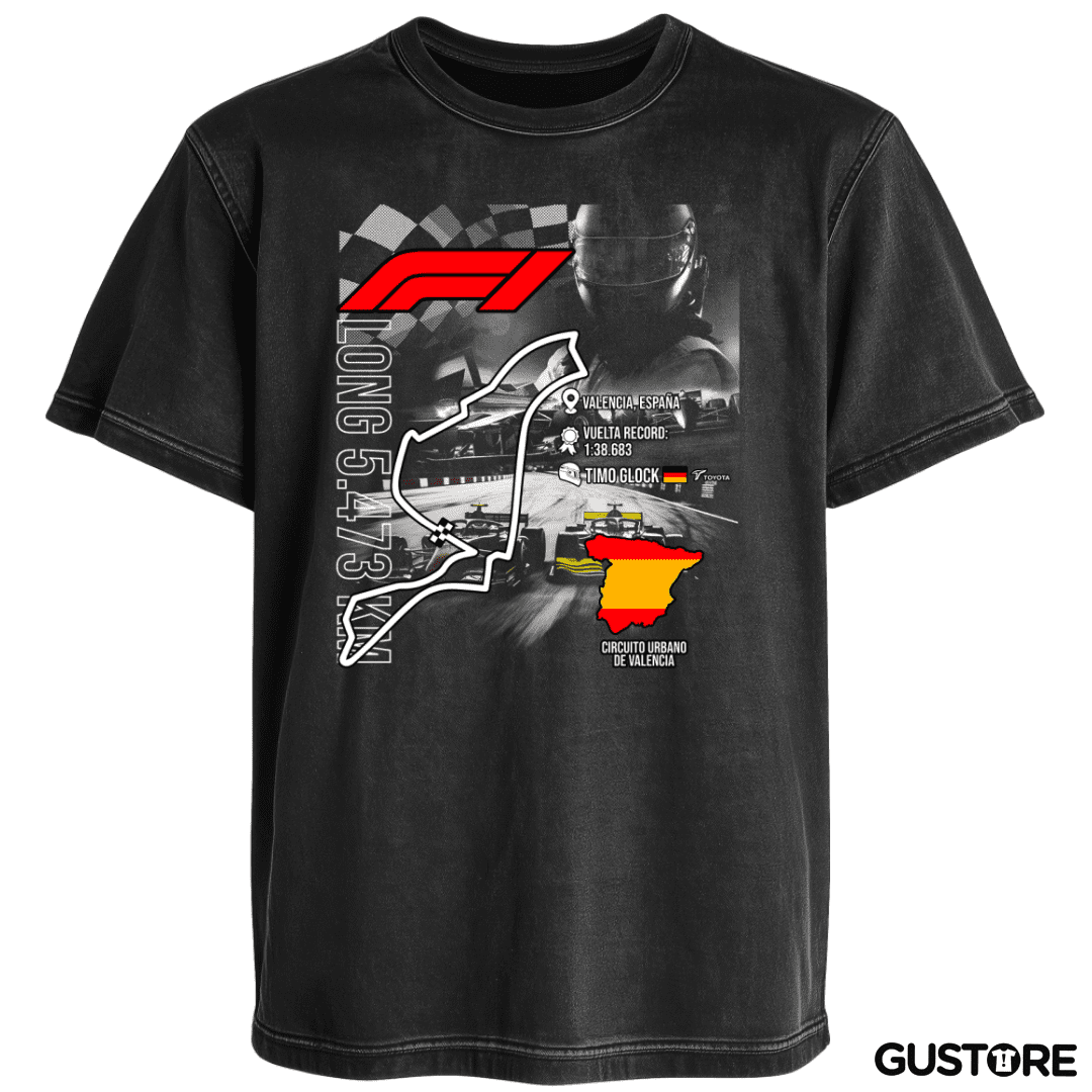 Polera desgastada F1 Circuito urbano de Valencia