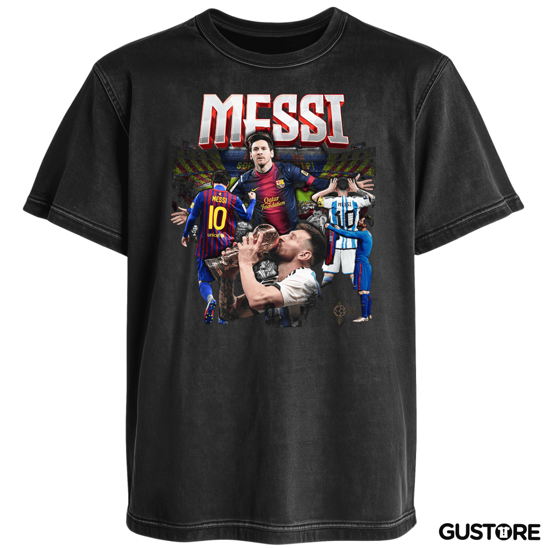 Polera desgastada Messi 