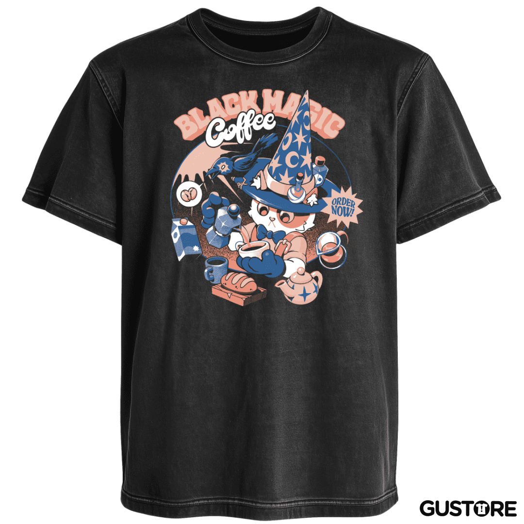 Polera desgastada Black Magic Coffee