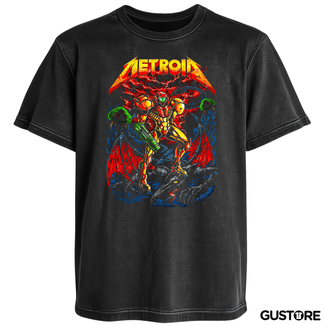 Polera desgastada Metroid meta