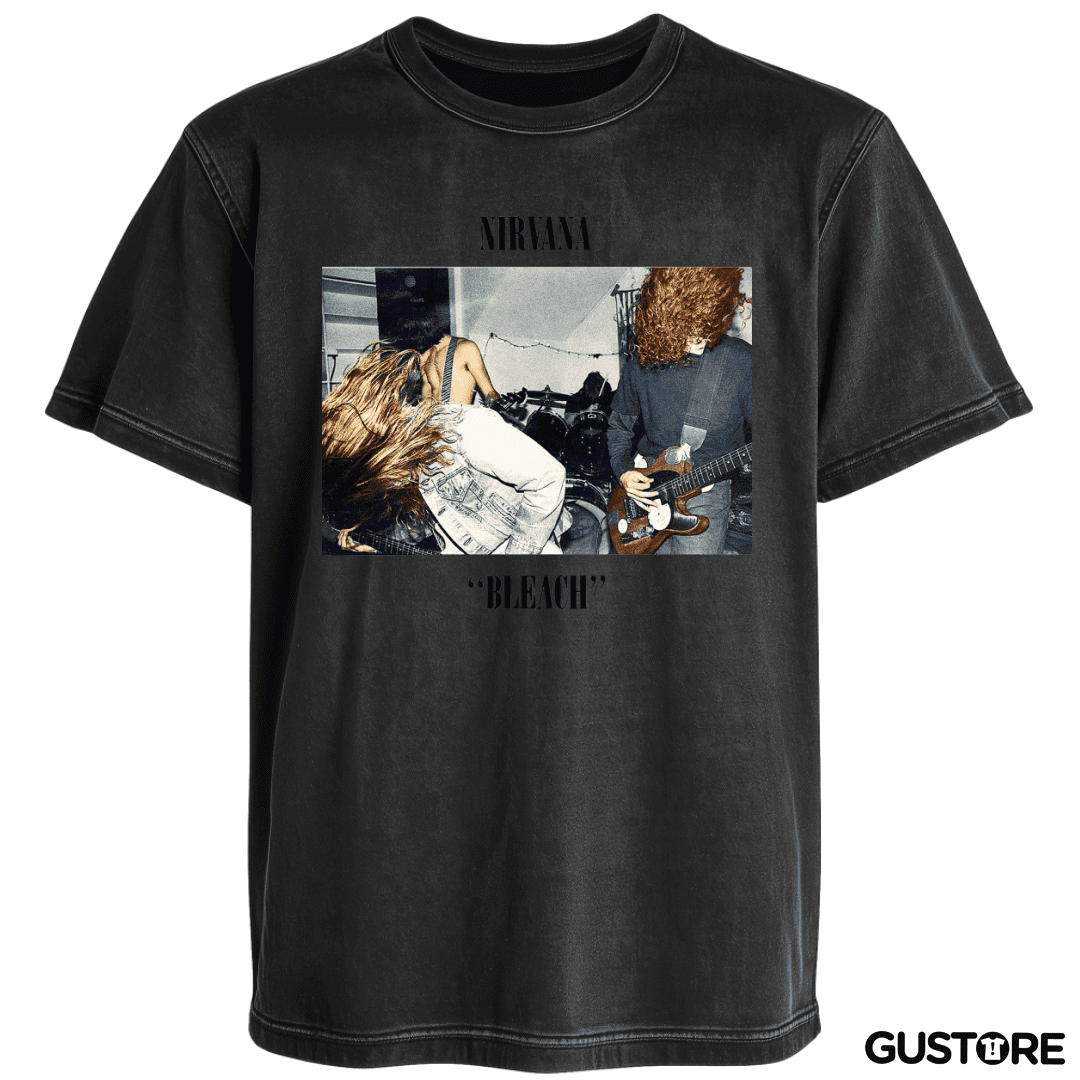 Polera desgastada Nirvana Bleach Color