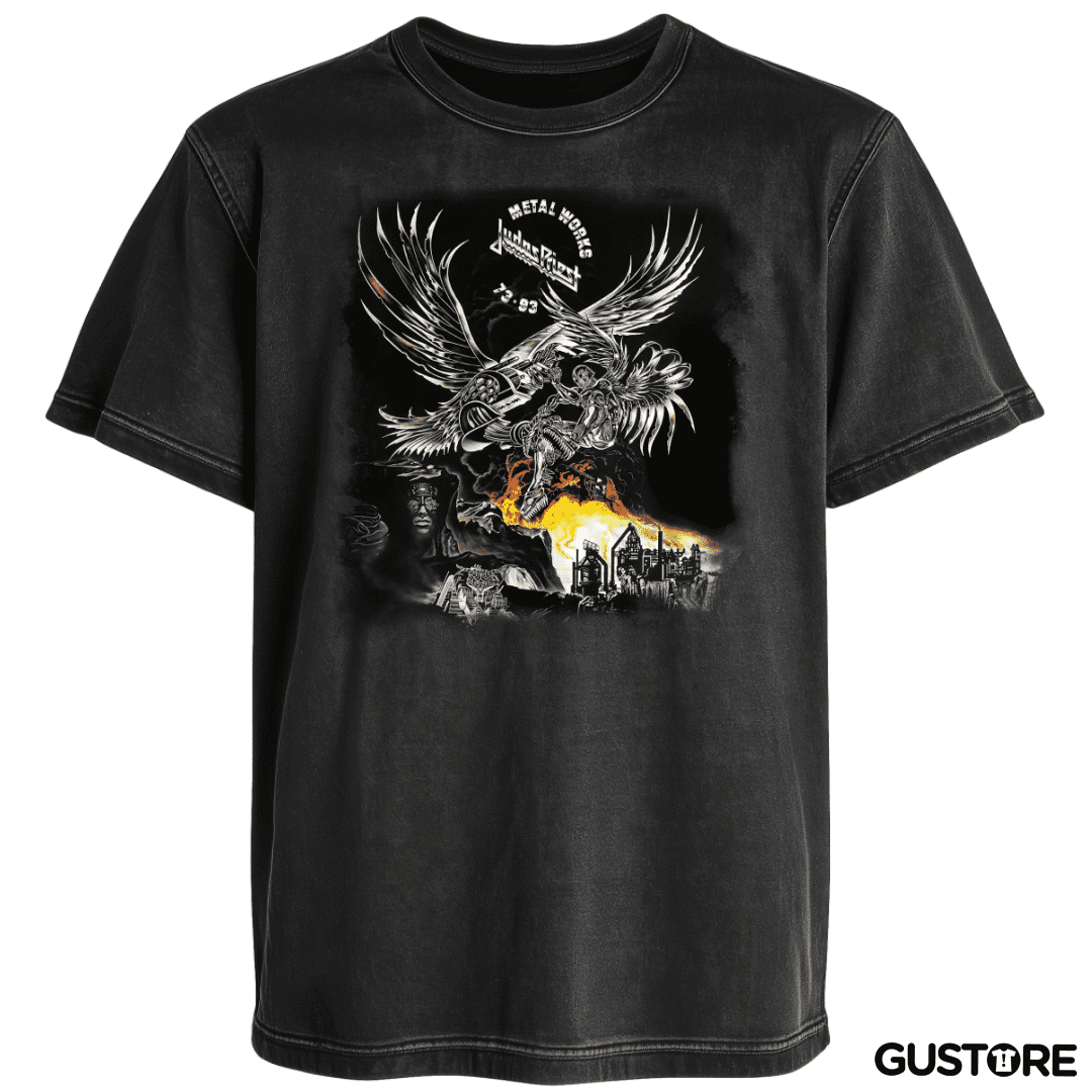 Polera desgastada Metal Works
