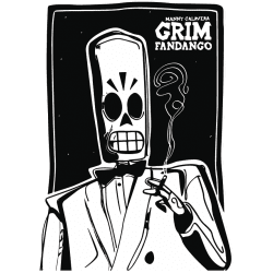 Estampado de Grim Fandango - Manny Calavera