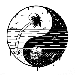 Estampado de ying yang beach