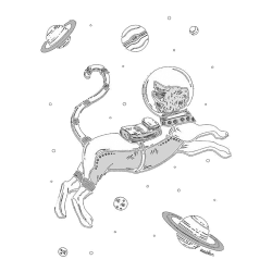 Estampado de gato espacio