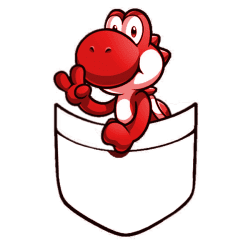 Estampado de Yoshi de bolsillo rojo