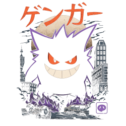 Estampado de Gengar Godzilla
