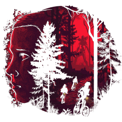 Estampado de Stranger things bosque
