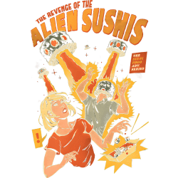 Estampado de Ataque de los Alien Sushis