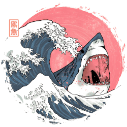 Estampado de Tiburón de Hokusai
