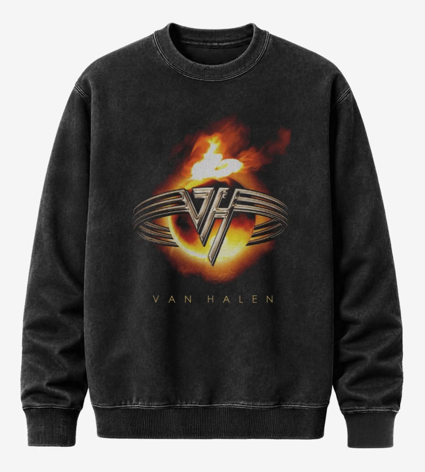 Poleron Polo Acid Wash Negro de Van Halen
