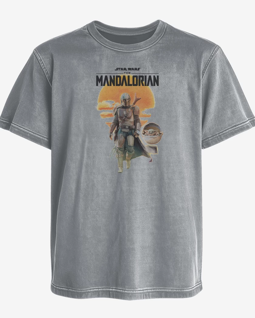 Polera desgastada Gris Melange de Mandalorian Mando