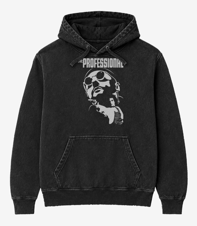 Poleron Canguro Acid Wash Negro de The professional