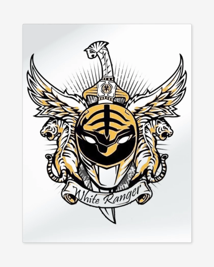 Print metalico Blanco de Tiger White Ranger 
