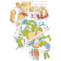 Estampado de Motorratones vs Tortugas Ninjas