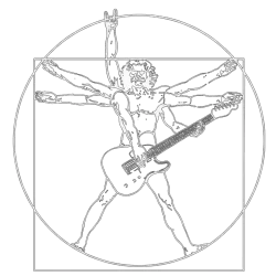 Estampado de Guitar Da Vinci 