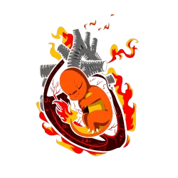 Estampado de corazon charmander